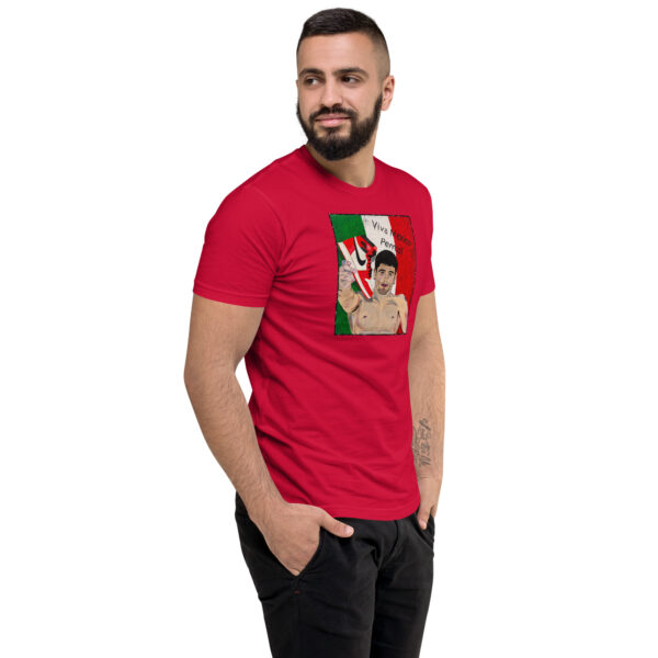 mens fitted t shirt red right front 647e43948124a