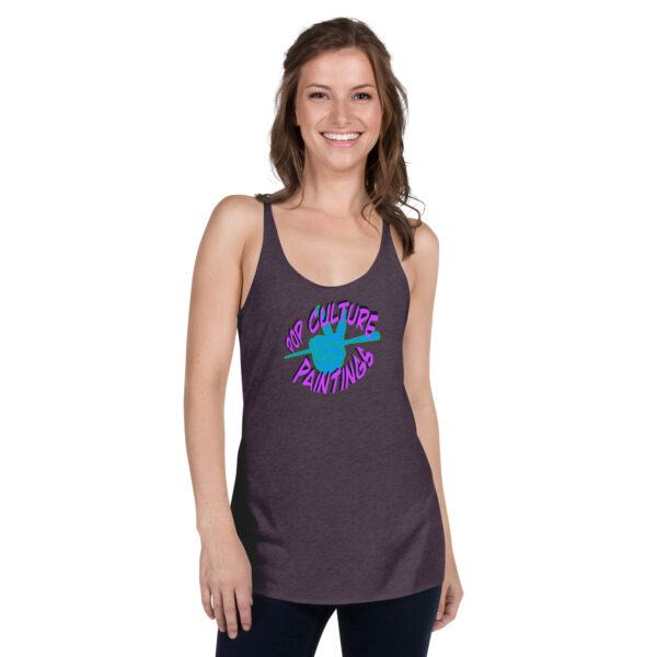 womens racerback tank top vintage purple front 6480c4f4475e7