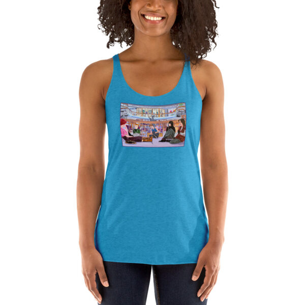 womens racerback tank top vintage turquoise front 6480e17a10b44